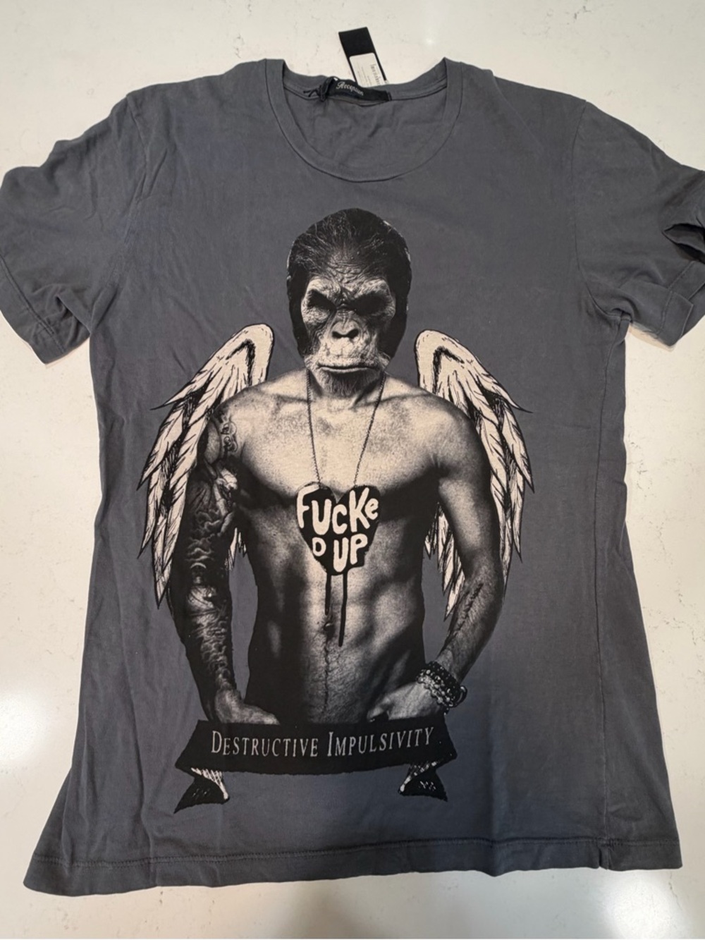 Men's Graphic T-Shirt - Gray "Destructive Impulsivity"